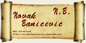 Novak Banićević vizit kartica